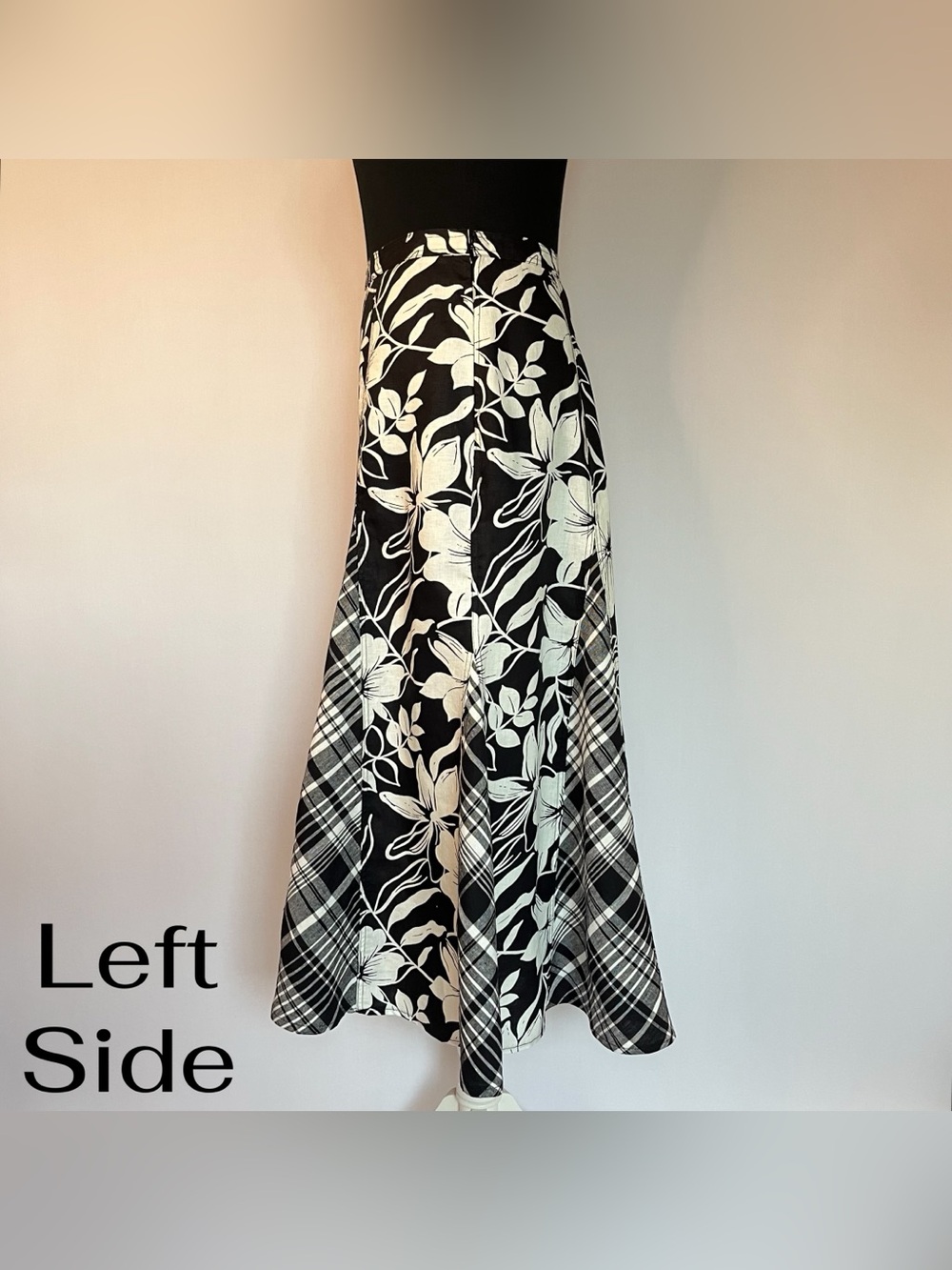 Polo Ralph Lauren Floral & Plaid 100% Linen A-Line Panel Midi Skirt Women’s Sz 6 - Picture 11 of 13